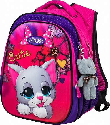 Рюкзак котенок с брелоком мишка 